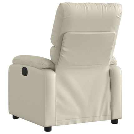 Poltrona Reclinabile Elettrica Crema in Similpelle