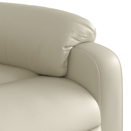 Poltrona Reclinabile Elettrica Crema in Similpelle