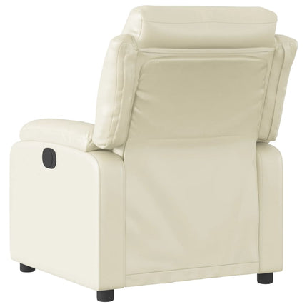 Poltrona Reclinabile Elettrica Crema in Similpelle