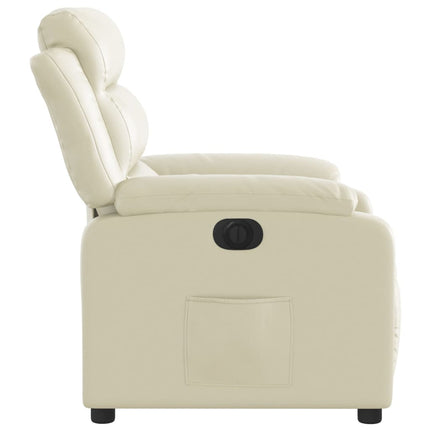 Poltrona Reclinabile Elettrica Crema in Similpelle