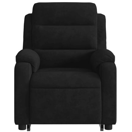 Poltrona Alzapersona Massaggi Elettrica Reclinante Nera Velluto