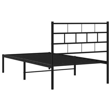 Giroletto con Testiera Metallo Nero 100x200 cm