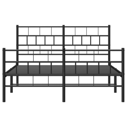 Giroletto con Testiera e Pediera Metallo Nero 120x190 cm