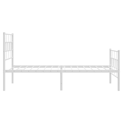 Giroletto con Testiera e Pediera Metallo Bianco 100x200 cm