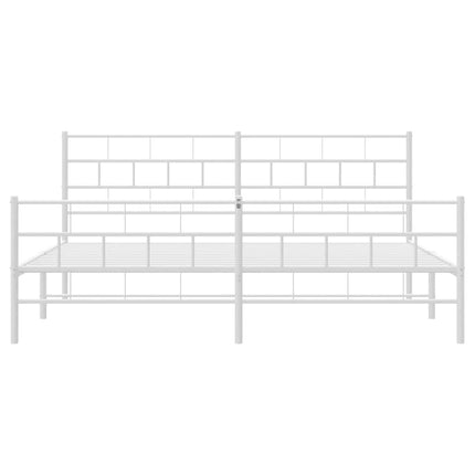 Giroletto con Testiera e Pediera Metallo Bianco 183x213 cm