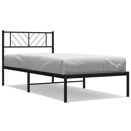 Giroletto con Testiera Metallo Nero 100x200 cm