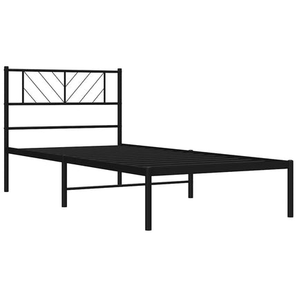 Giroletto con Testiera Metallo Nero 100x200 cm