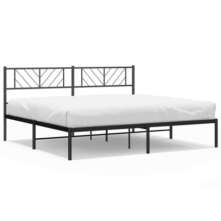 Giroletto con Testiera in Metallo Nero 183x213 cm