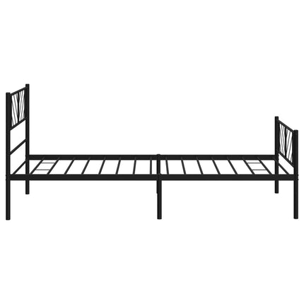 Giroletto con Testiera e Pediera Metallo Nero 107x203 cm