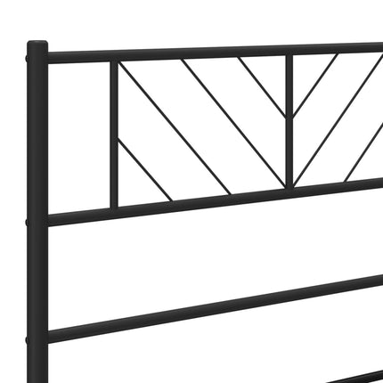 Giroletto con Testiera e Pediera Metallo Nero 107x203 cm