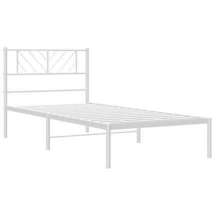 Giroletto con Testiera Metallo Bianco 90x200 cm