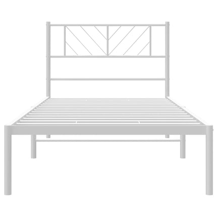 Giroletto con Testiera Metallo Bianco 90x200 cm