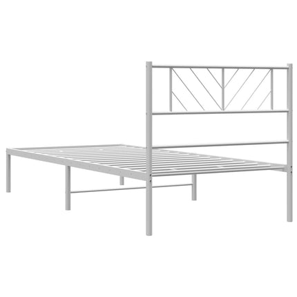 Giroletto con Testiera Metallo Bianco 90x200 cm