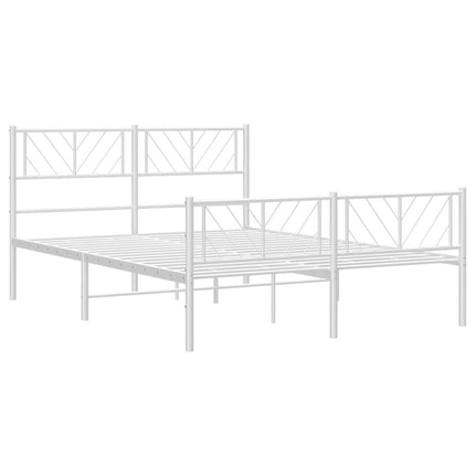 Giroletto con Testiera e Pediera Metallo Bianco 140x190 cm
