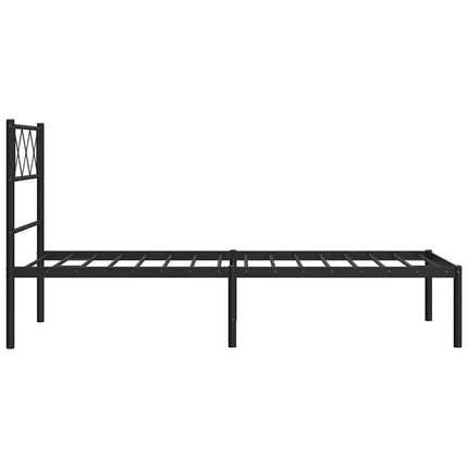 Giroletto con Testiera Metallo Nero 100x200 cm
