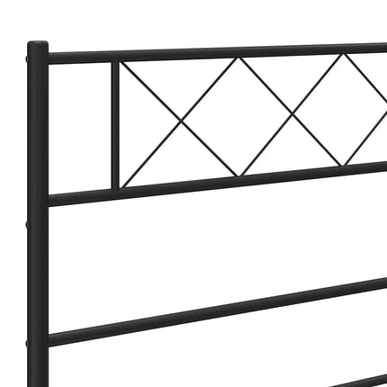 Giroletto con Testiera Metallo Nero 100x200 cm