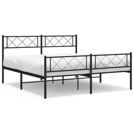Giroletto con Testiera e Pediera Metallo Nero 120x190 cm