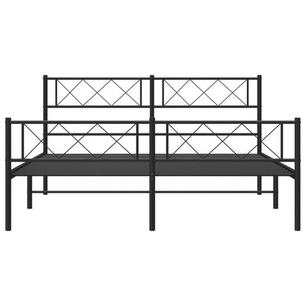 Giroletto con Testiera e Pediera Metallo Nero 120x190 cm