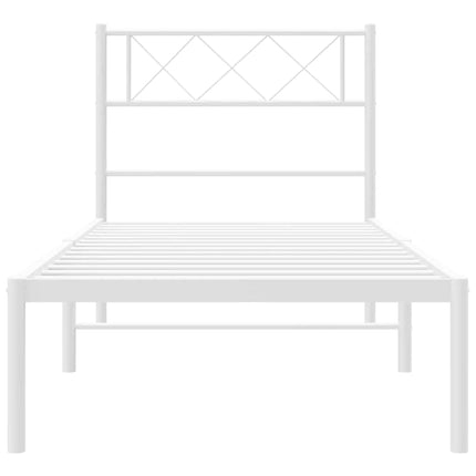Giroletto con Testiera Metallo Bianco 100x200 cm
