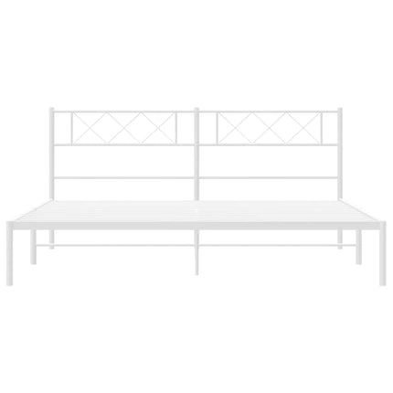 Giroletto con Testiera Metallo Bianco 193x203 cm