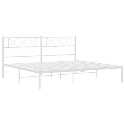 Giroletto con Testiera Metallo Bianco 200x200 cm