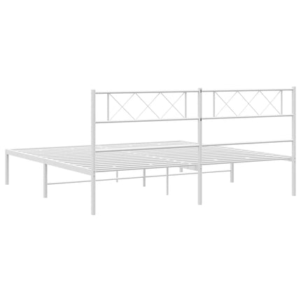 Giroletto con Testiera Metallo Bianco 200x200 cm
