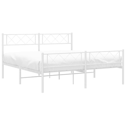 Giroletto con Testiera e Pediera Metallo Bianco 120x200 cm