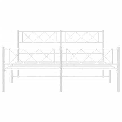 Giroletto con Testiera e Pediera Metallo Bianco 120x200 cm