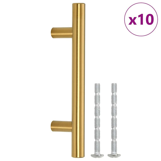 Maniglie per Mobili 10pz Oro 64mm in Acciaio Inox