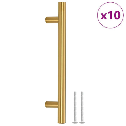Maniglie per Mobili 10pz Oro 128mm in Acciaio Inox