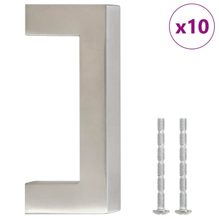 Maniglie per Mobili 10pz Argento 64mm in Acciaio Inox