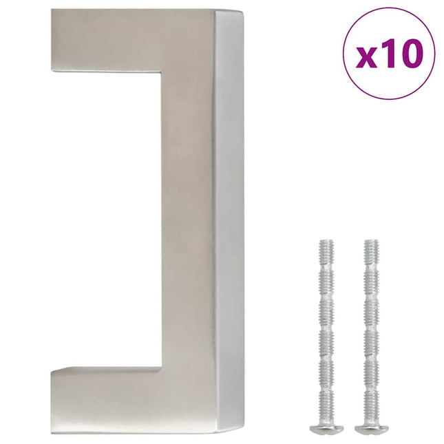 Maniglie per Mobili 10pz Argento 64mm in Acciaio Inox