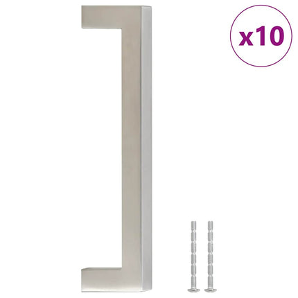 Maniglie per Mobili 10pz Argento 128mm in Acciaio Inox