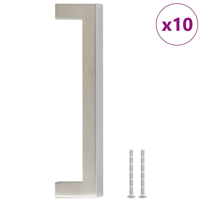 Maniglie per Mobili 10pz Argento 128mm in Acciaio Inox