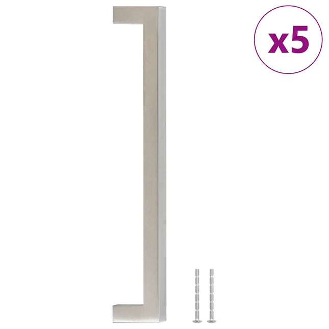 Maniglie per Mobili 5pz Argento 192mm in Acciaio Inox