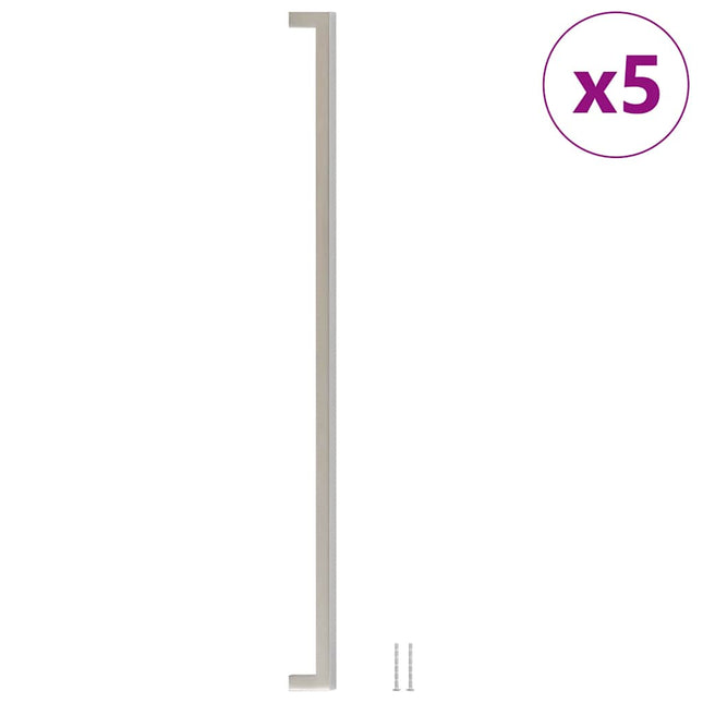 Maniglie per Mobili 5pz Argento 480mm in Acciaio Inox