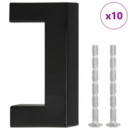 Maniglie per Mobili 10pz Nere 64mm in Acciaio Inox