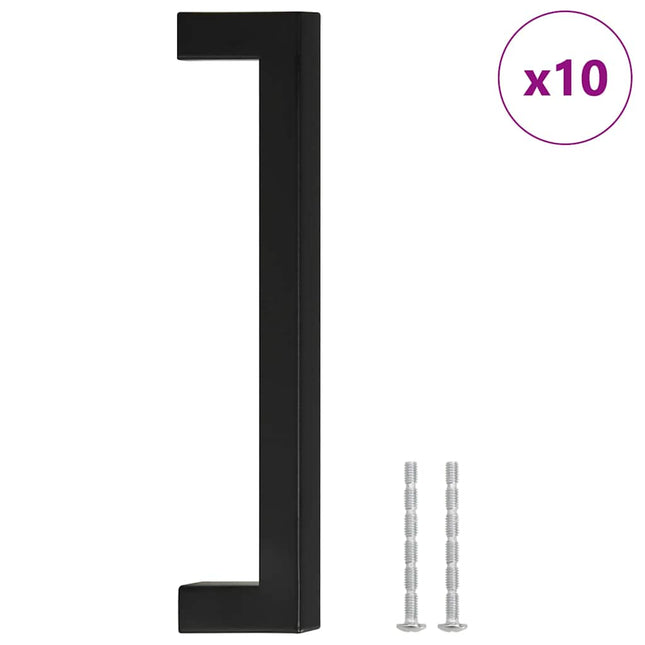 Maniglie per Mobili 10pz Nere 160mm in Acciaio Inox