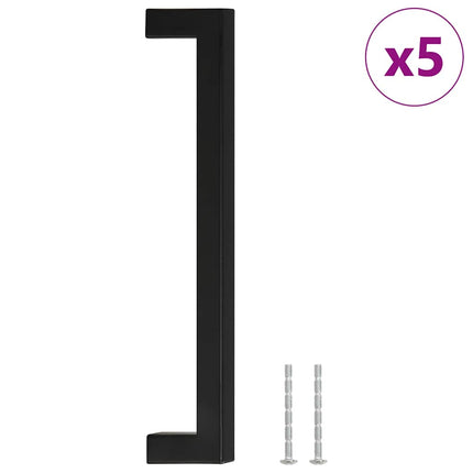 Maniglie per Mobili 5pz Nere 192mm in Acciaio Inox