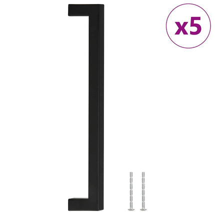 Maniglie per Mobili 5pz Nere 224mm in Acciaio Inox