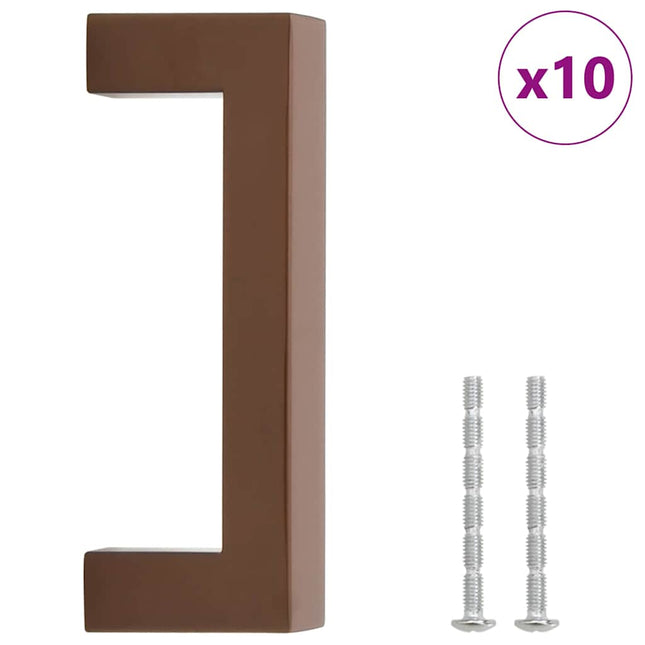 Maniglie per Mobili 10pz Bronzo 96mm in Acciaio Inox