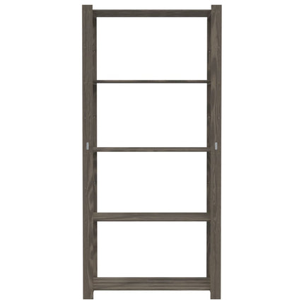 Scaffale a 5 Livelli Grigio 80x38x170 cm in Legno di Pino