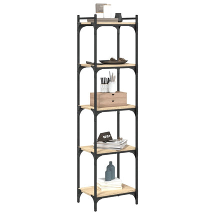Libreria 5 Ripiani Rovere Sonoma 40x30x154 cm Legno Multistrato