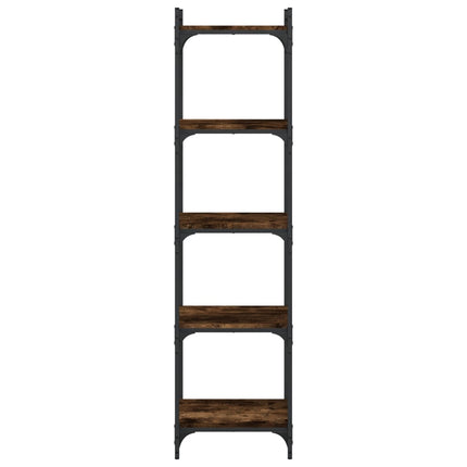 Libreria a 5 Ripiani Rovere Fumo 40x30x154 cm Legno Multistrato