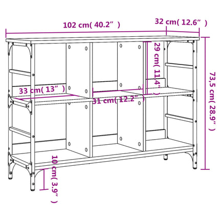 Credenza Grigio Sonoma 102x32x73,5 cm in Legno Multistrato