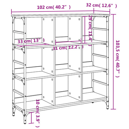 Credenza Grigio Sonoma 102x32x103,5 cm in Legno Multistrato