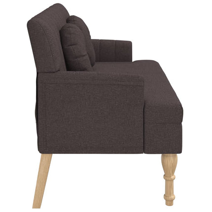Panca con Cuscini Marrone Scuro 113x64,5x75,5 cm in Tessuto