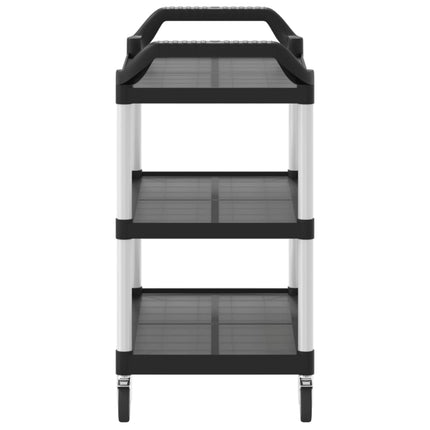 Carrello a 3 Ripiani Nero 99x50x96 cm in Alluminio