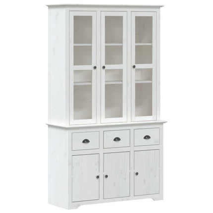 Credenza BODO 115,5x43x200,5 cm Legno Massello di Pino Bianco