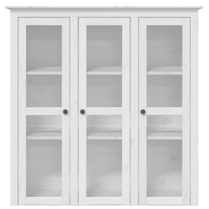 Credenza BODO 115,5x43x200,5 cm Legno Massello di Pino Bianco